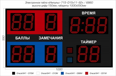Табло для самбо Импульс 715-D15x11-S2