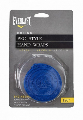 Бинт боксерский Everlast 3 м (пара) синий 4454RBU