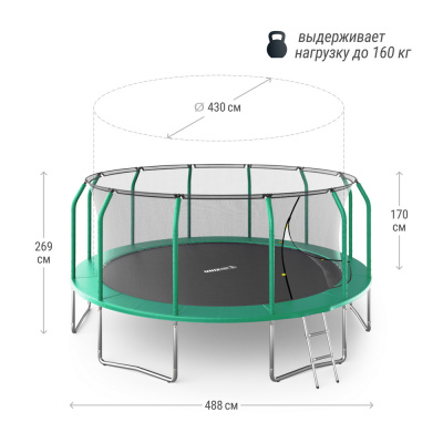 Батут Unix Line SUPREME BASIC 16 ft (green) TRUSUB16G