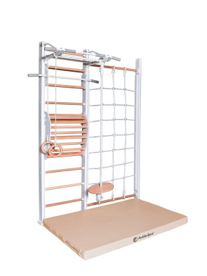 Детский спортивный комплекс Perfetto Sport "Scala in legno con rete 1" bianco-naturale PS-128