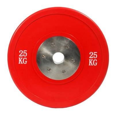 Диск профессиональный обрезиненный цветной D51 мм, 25 кг Profi-Fit красный