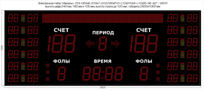 Табло для баскетбола Импульс 724-D24x6-D18x7-S12x160xP10-L12xD10x4-L12xS5-S6-A2