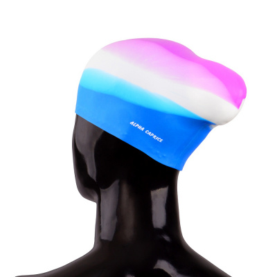 Шапочка для плавания, для длинных волос Alpha Caprice SCL 6 - violet\wh\blue