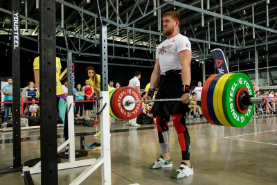 Диск 25кг каучуковый соревновательный YouSteel красный