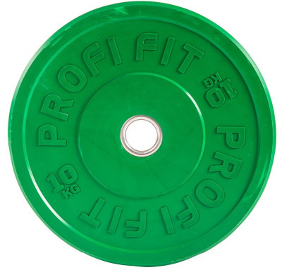 Диск для штанги каучуковый, цветной, d51 10кг Profi-Fit