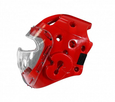 Шлем для тхэквондо с маской Adidas Head Guard Face Mask WT adiTHGM01 красный
