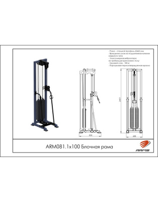 Блочная рама ARMS 1х100 ARМ081 | Premium Fitness