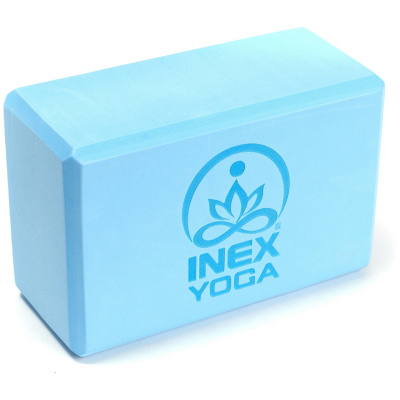 Блок для йоги 23x15x10см Inex Yoga Block EVA 4" YGBK-BL137 голубой с рисунком