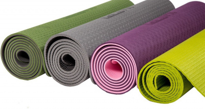 Коврик для йоги и фитнеса проф 173x61x0,6 Profi-fit зеленый/серый