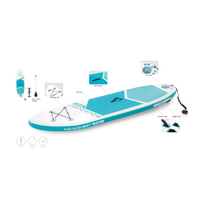 SUP-доска Aqua Quest 240 244x76x13см, насос, весло, лиш, сумка, до 90 кг Intex 68241