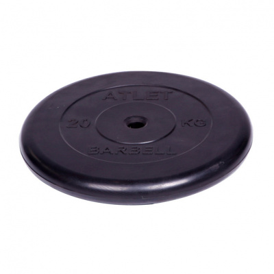 Диск обрезиненный d26мм MB Barbell MB-AtletB26-20 20кг черный