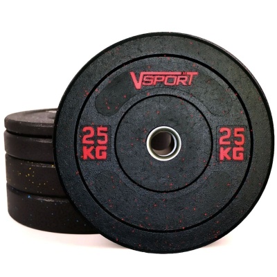 Диск бамперный 25кг V-Sport FTX-1037-25 черный