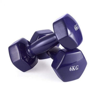 Гантель неразборная 6 кг винил VictoryFit VF-DV060