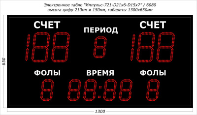 Табло для баскетбола Импульс 721-D21x6-D15x7