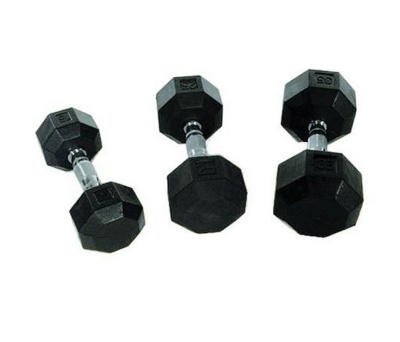 Гантель 45кг Perform Better Rubber Encased Hex Dumbbells 4137-45\BK-45-00