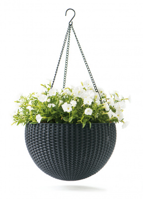 Кашпо подвесное, коричневое Keter Rattan Hanging