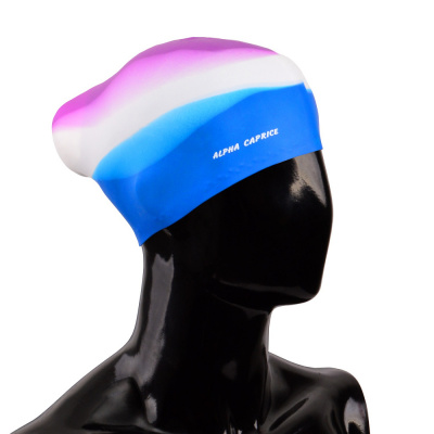 Шапочка для плавания, для длинных волос Alpha Caprice SCL 6 - violet\wh\blue