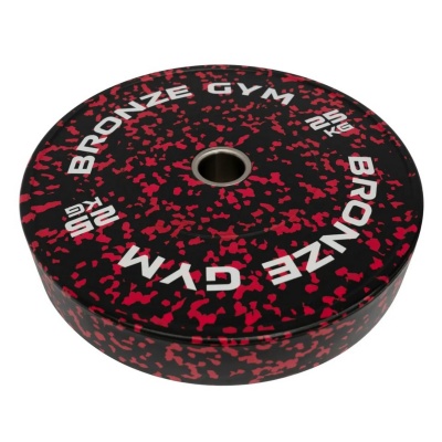 Диск бамперный 25кг Bronze Gym BGBMC25 камуфляж красный