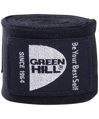 Бинт боксерский Green Hill BP-6232d, 4,5м, эластик, черный