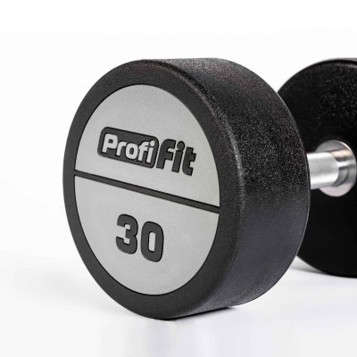Гантельный ряд полиуретановый LEVEL (шаг 2,5кг, 5 пар) 27,5-37,5кг Profi-Fit