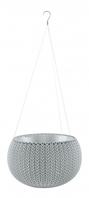 Кашпо подвесное, серое Cozies M Cloudy grey 913