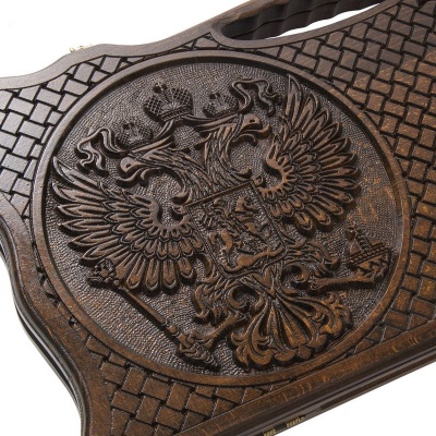 Нарды резные Haleyan Герб РФ kh022