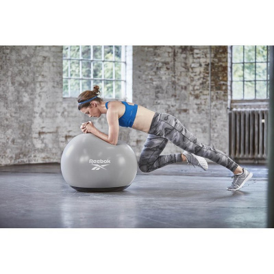 Гимнастический мяч d65 см Reebok RAB-40016BK серо-черный