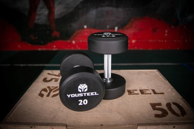 Гантель круглая PU-полиуретановая 40 кг YouSteel