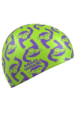 Силиконовая шапочка Mad Wave Monkeys M0554 59 1 00W зеленый