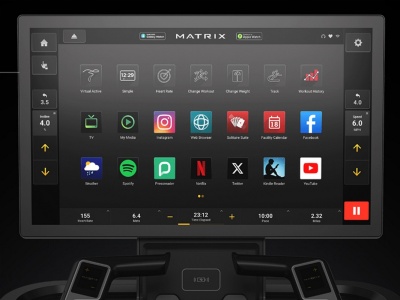Вертикальный велотренажер Matrix Onyx с консолью Touch P1 CB 22"