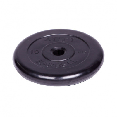 Диск обрезиненный d31мм MB Barbell Atlet 10кг черный MB-AtletB31-10