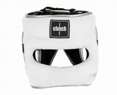 Шлем для единоборств с бампером Clinch Face Guard C149 бело-серебристый
