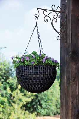 Кашпо подвесное, коричневое Keter Rattan Hanging