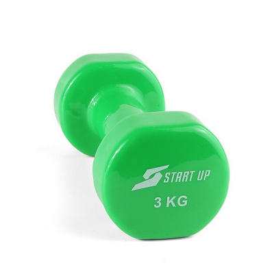 Гантель виниловая 3кг Start Up NT08010 зеленый