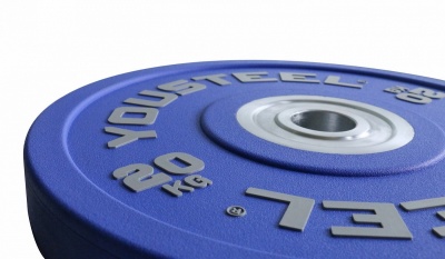 Диск PU 20кг YouSteel бампированный, полиуретановый, синий