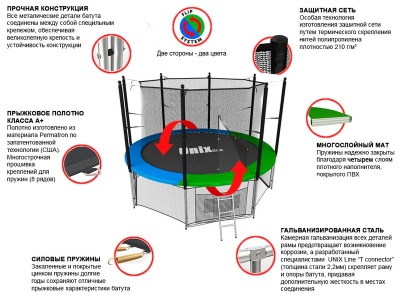 Батут Unix Line 8 ft Classic (inside)