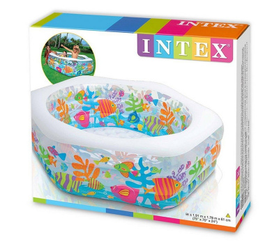 Бассейн Океанский риф с надувным дном 191х178х61см Intex 56493