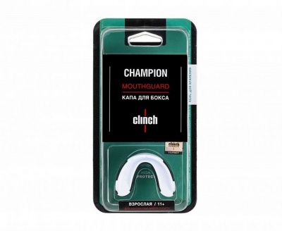 Капа одночелюстная Clinch Champion Triple Layer Mouthguard C514 бело-черно-оранжевый