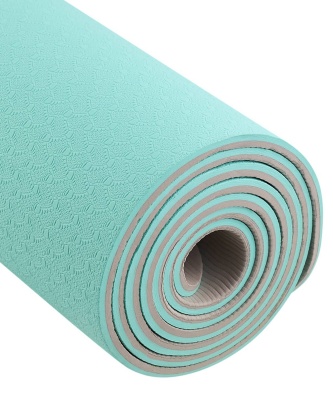 Коврик для йоги и фитнеса 183x61x0,6см Star Fit FM-201 мятный\серый