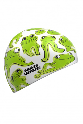 Юниорская силиконовая шапочка Mad Wave Frogs M0575 09 0 00W белый