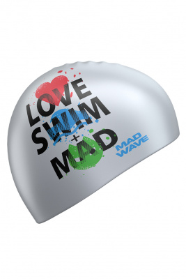 Силиконовая шапочка Mad Wave Love Swim Mad M0555 32 0 00W серебро