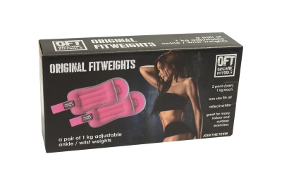 Комплект утяжелителей весом 1 кг (пара) розовые Original Fit.Tools FT-AW01-FP