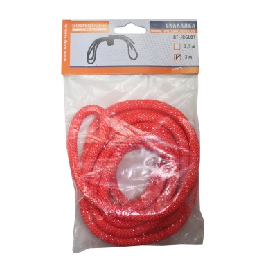 Скакалка гимнастическая с люрексом Body Form BF-SK04 (BF-JRGL01) 3м, 180гр (коралловый)