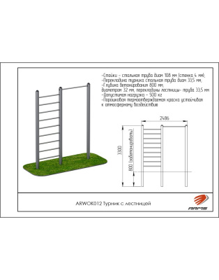 Турник с лестницей ARMS ARWOK012