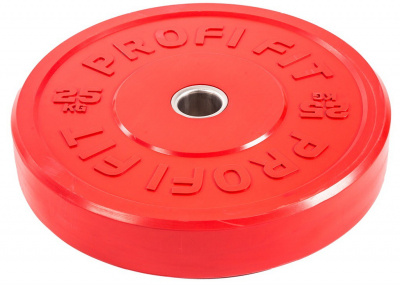 Диск для штанги каучуковый, цветной, d51 25кг Profi-Fit