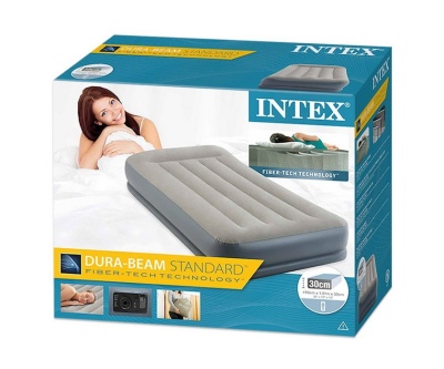 Надувная кровать Intex Mid-Rice Airbed 99х191х30см, встроенный насос 64116