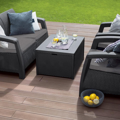 Стол-сундук Арика, графит Arica storage table