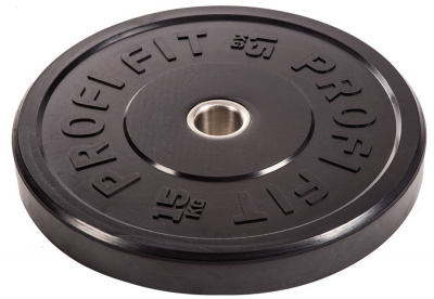 Диск для штанги каучуковый, черный, d51 15кг Profi-Fit