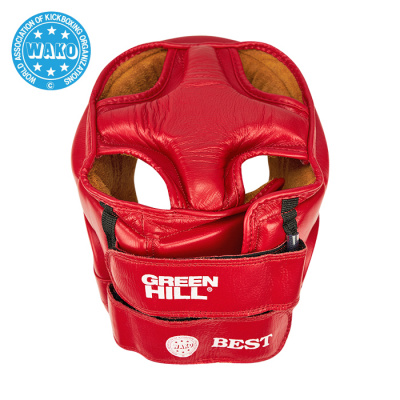 Кикбоксерский шлем Green Hill Best WAKO Approved HGB-4016w, красный