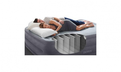 Надувная кровать Intex Comfort-Plush 152х203х56см, встроенный насос 220V 64418